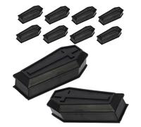 SEWOART 16pcs Halloween Mini Coffin Boxes with Lid Realistic Plastic Miniature Coffin Decorations for Haunted House Party Props Lightweight Compact Design for Spooky Festivities and