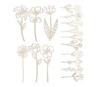 SEWOART 16pcs Wooden Wildflower Cutouts for DIY Crafts Boho Floral Decorations for Wedding Centerpieces and Rustic Table Arrangements Natural Wood Flower Signs for Home and Party Decor