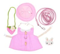 SEWOART 1set Leash for Pets Bunny Clothes with Soft Hat and Bag for Outdoor Adventures and Photos Princess