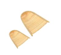 SEWOART 2 Pcs Mini Bamboo Dustpan Art Pendants for DIY Creative Painting Decor Lightweight Natural Weaving Design for Corridor Wall Hanging for Craft Lovers
