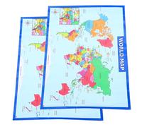 SEWOART 2 Pieces World Map Posters 14x19.5 Inch (50x35cm) Educational Wall Maps for Preschool Classroom Decor and Cognitive Learning Aid