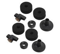 SEWOART 2 Sets Cymbal Felt Pads Kit with Plastic Sleeves and Wing Nuts for Drum Kit Replacement, Black Felt Pads Prevent Metal-on-metal Noise, Easy No Tool Adjustment for Live Performances