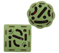 SEWOART 2 Sets Square Flower Shaped Felt Cat Maze Puzzle Box with Iron Bells Soft Scratch-resistant Interactive for Indoor Kitten Exercise and Mental Stimulation Self-play Cat Puzzle Maze