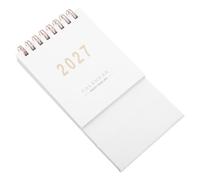 SEWOART 2027 Mini Standing Desktop Calendar White, Portable Paper Monthly Planner with Twin-wire Binding for Daily Calendar Management, for Crowded Desks and Bedside Tables, Suitable