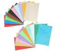 SEWOART 20pcs A4 Self-Adhesive Glitter Foam Sheets, 10 Colors Double-Sided Sparkly Craft Paper for DIY Origami, Folding, and Decorative Sponge Art Projects