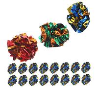 SEWOART 20Pcs Cat Crinkle Balls Lightweight Interactive Kitten with Sound Metallic Sparkle Durable Exercise for Indoor Cats to Stimulate Play and Strengthen Bond Random Color