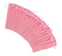 SEWOART 20pcs Drawstring Pen Storage Bag Thickened Double-Sided Canvas Pouch for Fountain Pens School Daily Use Pink