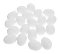 SEWOART 20Pcs Solid Plastic Fake Pigeon Eggs Simulated Parrot Bird Eggs for Racing Pigeons Nest Box Encouragement Reusable Lightweight Bird Supplies
