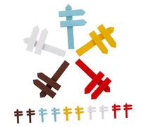 SEWOART 25Pcs Mini Wooden Decorative Fence for Miniature Garden and Dollhouse DIY Multi-color Miniature Fence for Micro House Accessories