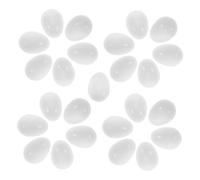 SEWOART 25pcs White Plastic Parrot Fake Eggs Realistic Imitation Bird Hatch Training Accessories for Nest Management and Hatching Simulation Reusable Dummy Bird Eggs for Breeders and