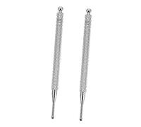 SEWOART 2pcs Acupressure Massage Rod Set Silver Ear Points Massage Tool No Spring Design for Facial Stimulation for Home Use and Self-Massage Therapy