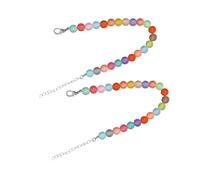 SEWOART 2pcs Adjustable Beaded Dog Collar with Candy Color Resin Beads Secure Fit Buckle for Small Dogs and Cats Fade Resistant Stylish Necklace for Daily Wear and Special Occasions
