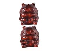 SEWOART 2PCS Adorable Hippo Keychain Ornaments Cute Hippopotamus Figurines for DIY Jewelry Craft Projects Detailed Wood Pendant Charms for Fun Key Accessories