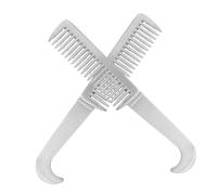 SEWOART 2pcs Aluminum Pet Grooming Comb Set for Dogs Cats Horses Knot Design with Polished Surface Sturdy Metal Comb for Removing Loose Hair Dandruff and Dead Skin