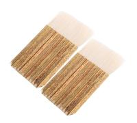 SEWOART 2pcs Bamboo Brush Set with Soft Bristles for Artists and Crafts, Featuring Comfortable Grip and Rectangular Shape, for Pottery and Oil Painting, Crafted with Precision