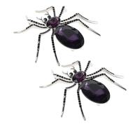 SEWOART 2pcs Bling Spider Brooch with Rhinestone Crystal Decoration, Vintage Style Alloy Spider Brooch Pins for Women and Men, Easy to Pair Halloween Jewelry Badge for Hat, Bag, Business