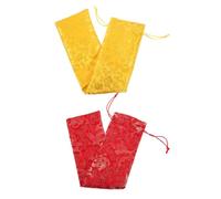 SEWOART 2pcs Brocade Drawstring Storage Bags for Chinese Paintings and Calligraphy Large Capacity Oriental Scroll Pouches with Elegant Tassels Sturdy Fabric for Wedding and Hand Fan