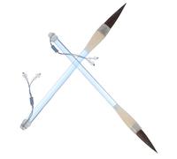 SEWOART 2pcs Chinese Calligraphy Brushes with Mouse Whisker Hair for Smooth Ink Painting and Watercolor Kanji Writing Compact and Portable for Beginners Tracing Practice and Artistic Use