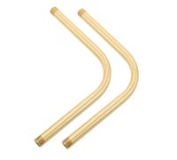 SEWOART 2pcs Copper Curved Wall Light Stem Extension Rod with Threaded Ends Hollow Lamp Pipe for Table and Wall-Mounted Fixtures Polished Copper Tube Replacement