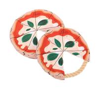 SEWOART 2pcs Cotton Rope Dog Flying Discs Pizza Design Chew for Puppy Training Heavy-duty Bite-resistant Outdoor Interactive Pet Throwing for Active Dogs