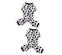 SEWOART 2pcs Cow Spot Pattern Polyester Dog Coat Warm Small Dog Winter Coat Pet Costume for