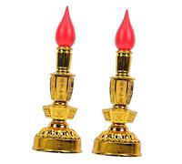 SEWOART 2pcs Decorative Candle Lamp Electric Candle Light LED Lantern Lamp Flameless Sacrifice Light Battery Red Plastic Home Decor
