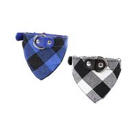 SEWOART 2pcs Dog Collar Staffy Dog Light Collar Pet Harness Leash Puppy Traction Rope Pet Strap Harness Strap Breathable Comfortable Checked Pattern Triangular Scarf