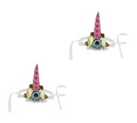 SEWOART 2pcs Dog Party Hat Ear Holes Pet Cat Unicorn Horn Comfortable Soft/m Size