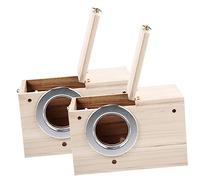SEWOART 2pcs Finch Nest Box Wooden Bird House Parakeet Nesting Natural Bird Nesting Box Garden Decor Hanging Nest Pet Supplies
