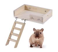 SEWOART 2pcs Hamster Toys Wooden Ladder Platform Boredom Breaker Pet Steps Playpen Fun Accessory Set
