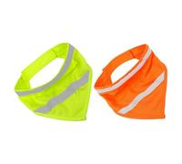 SEWOART 2pcs High Visibility Reflective Dog Bandana for Small Pets Lightweight Breathable Triangle Scarf Night Safety Bib for Small Dogs and Cats with Neck Circumference Fluorescent Yellow