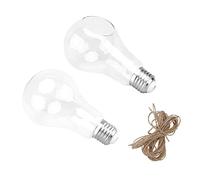 SEWOART 2pcs Light Bulb Shape Glass Hanging Vases for Home Decor Hydroponic Terrarium Container for Succulent Plants Creative Transparent Flower Vase Ornament for Indoor Hanging Planter