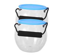 SEWOART 2pcs Portable Transparent Fish Bucket with Lid and Handle Clear Aquarium for Outdoor Catch and Release Lightweight Portable Fish Tanks for Beach Pool Lake Exploration and Aquatic