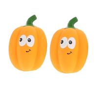 SEWOART 2pcs Pumpkin Shaped Squeaky Toy for Dogs Latex Pet Teaser for Chewing and Teething Halloween Sound Toy for Interactive Play Reduces Boredom and Destructive Behavior