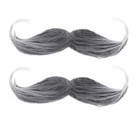 SEWOART 2pcs Realistic Simulated Beard Black Fabric False Beard with Fine Texture and High Degree of Simulation for Performances and Festival Dress-up Parties