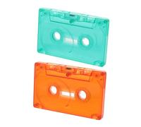 SEWOART 2pcs Retro Blank Cassette Tapes with Protective Storage Case Compatibility for Music Recording Story Capture Vintage Colored Audio Tape Decor for Parties and Display