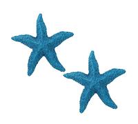 SEWOART 2pcs Sea Star Five Finger Nautical Ornaments Marine Animals Star Fish Figures Beach Seashells Decor Nautical Miniatures Resin Aquarium Seaside Wedding Ornament Blue