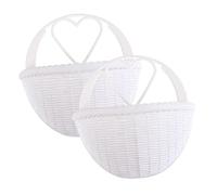 SEWOART 2pcs Simulated Rattan Wall Hanging Flower Pots Plastic Wall Plant Baskets for Indoor and Outdoor Decor Easy to Hang Floral Display for Home and Garden