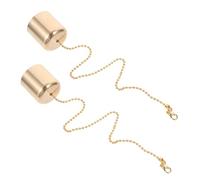 SEWOART 2pcs Small Brass Candle Snuffer Covers Lightweight Metal Extinguishers Accessories for Home Use with Long Chain Design