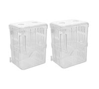SEWOART 2pcs Small Floating Fish Breeding Box for Aquarium Fish Isolation and Hatching Compact Guppy Shrimp Betta Hatchery Incubator Space-saving Transparent Breeder for Fry Survival