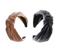 SEWOART 2pcs Spa Headband Made of Finely Processed Pu Leather, Designed a Knot Hairband for Night Sleeping and Face Cleaning, Offering Comfort and Style in Hair Hoops Decor