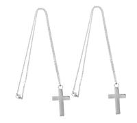 SEWOART 2pcs Stainless Steel Cremation Cross Necklace with Urn Compartment Keepsake Pendant for Human and Pet Ashes Faith Tribute Memorial Jewelry Compact and Design