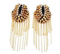 SEWOART 2pcs Tassel Epaulet Shoulder Board Badge Chain Costume Accessory Elegant Design with Durable Material Plating for Decoration and Easy to Wear