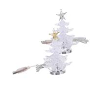 SEWOART 2pcs USB Powered Color LED Christmas Tree Night Lamps Acrylic Xmas Tabletop Decor with Soft Light for Bedroom Dorm Holiday Ambiance