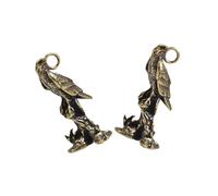 SEWOART 2Pcs Vintage Brass Eagle Pendant Small DIY Keychain Charms Hand-polished Decorative Home Adornment