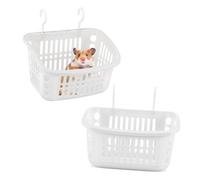 SEWOART 2pcs White Hamster Hanging Baskets for Small Animals with Skin-friendly Hollow Design, Stylish Pp Material Comfortable Hammocks, Rat Accessories for Cage and Chinchilla Bed