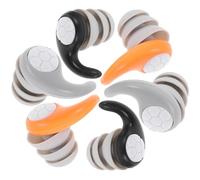 SEWOART 3 Pairs Waterproof Silicone for Sleeping and Swimming, Noise Reduction Ear Protection Plugs Triple-Layer Soundproof Design, Large Size, Black/Grey/Orange