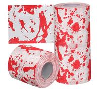 SEWOART 3 Rolls Halloween Bloody Printed Toilet Paper Soft Pulp Paper Absorbent Bathroom Decor for Home Parties Indoor Use Spooky Novelty Tissue Enhancing Halloween Spirit