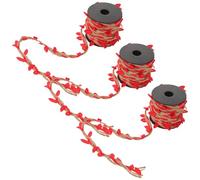 SEWOART 3 Rolls Jute Rope Leaf Ribbon Artificial Maple Leaf Garland Fade-Resistant Flexible Decor Length Realistic Autumn Vibe Rustic Wall Decoration for Wreath Accessories and Fall Theme