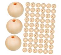 SEWOART 300pcs Natural Round Wood Beads with Hole for DIY Crafts Jewelry Making Garland Rustic Wooden Spacer Beads for Handmade Bracelets Necklaces